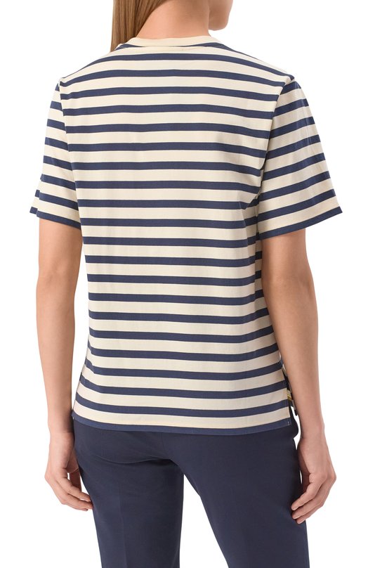 Хлопковая футболка Weekend Max Mara SATRAP0 Кремовый  SATRAP0 Фото 4