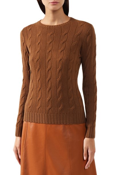 Кашемировый пуловер RALPH LAUREN коричневого цвета по цене 84350 руб., арт. 290615209, фото 3 Кашемировый пуловер RALPH LAUREN, арт. 290615209, фото 3