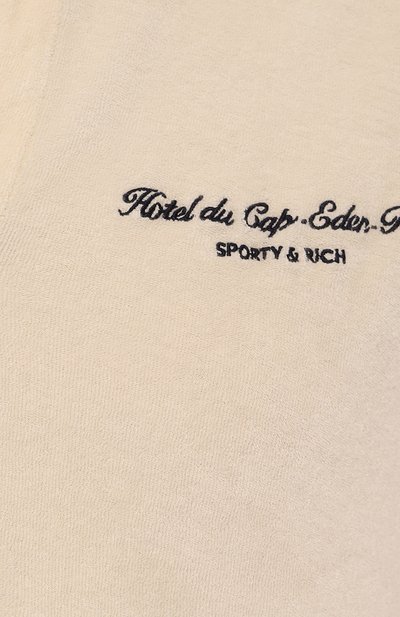 Хлопковое поло sporty & rich х hotel du cap-eden-roc SPORTY AND RICH кремового цвета по цене 19850 руб., арт. T0032501651CR01, фото 5 Хлопковое поло sporty & rich х hotel du cap-eden-roc SPORTY AND RICH, арт. T0032501651CR01, фото 5