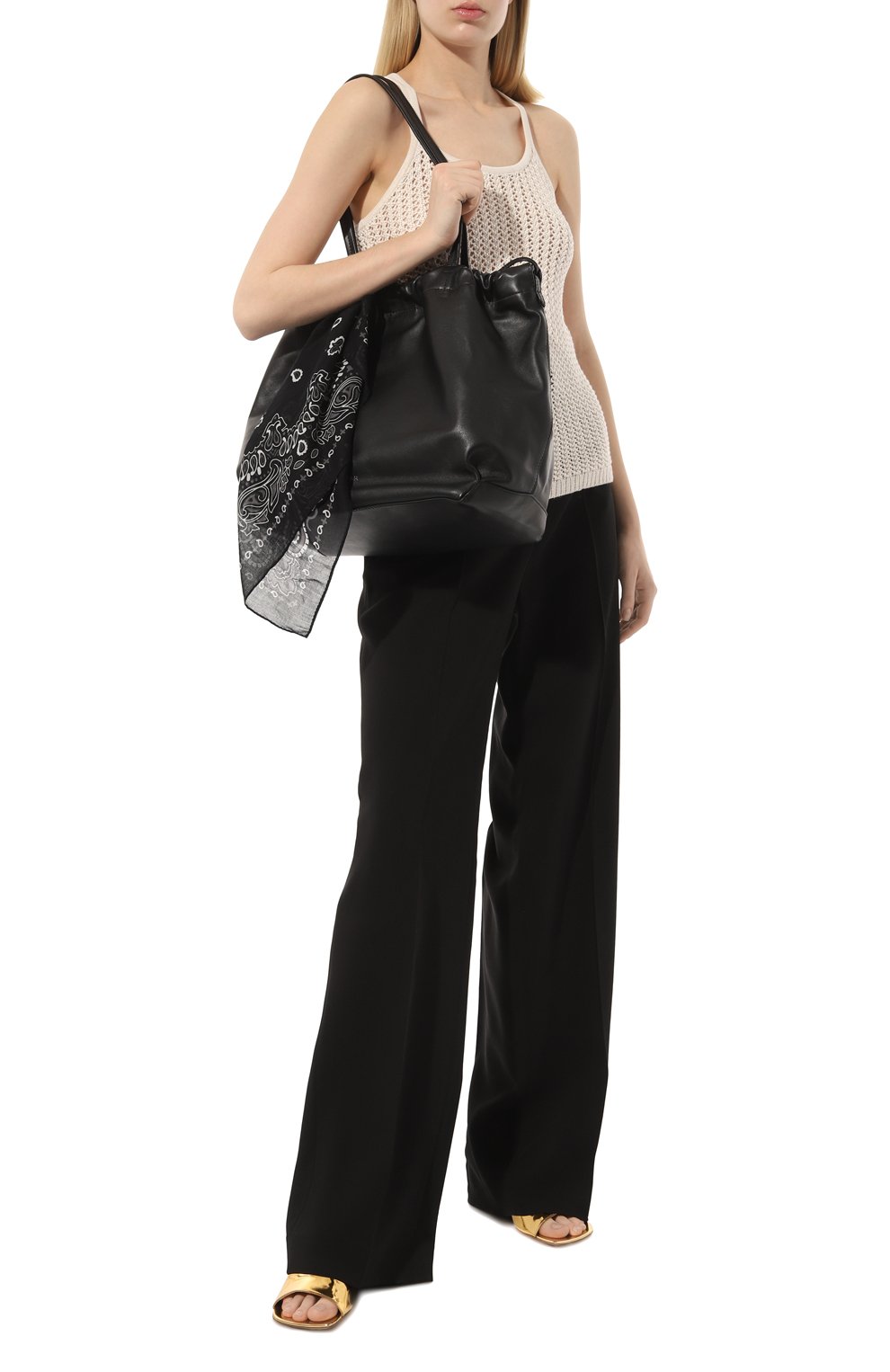 Хлопковый платок DESTIN черного цвета по цене 4695 руб., арт. DDS3MAT/C0TBA, фото 2 Хлопковый платок DESTIN, арт. DDS3MAT/C0TBA, фото 2