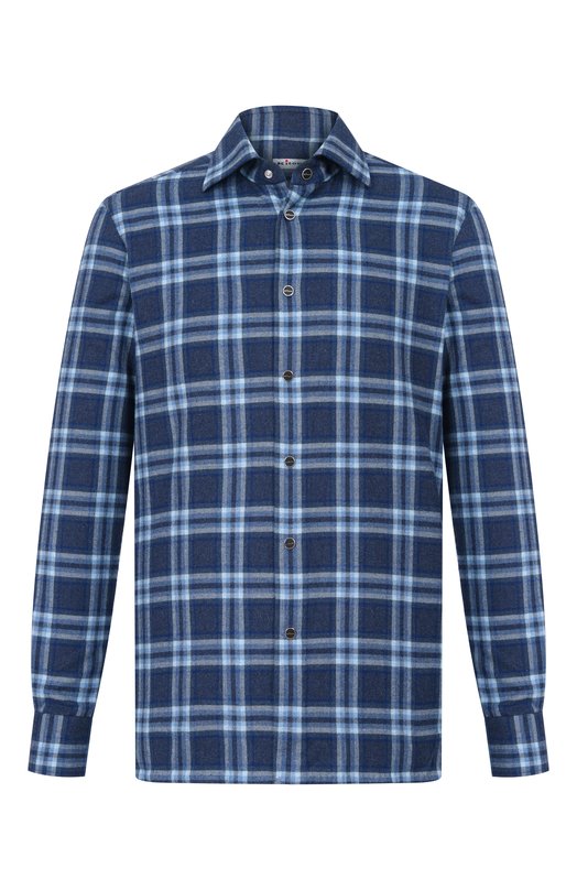 Хлопковая рубашка Kiton UMCNERHH0906601 Синий UMCNERHH0906601