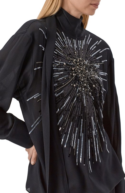 Шелковая блузка Zuhair Murad FBL25027/G0G0000 Чёрный  FBL25027/G0G0000 Фото 5