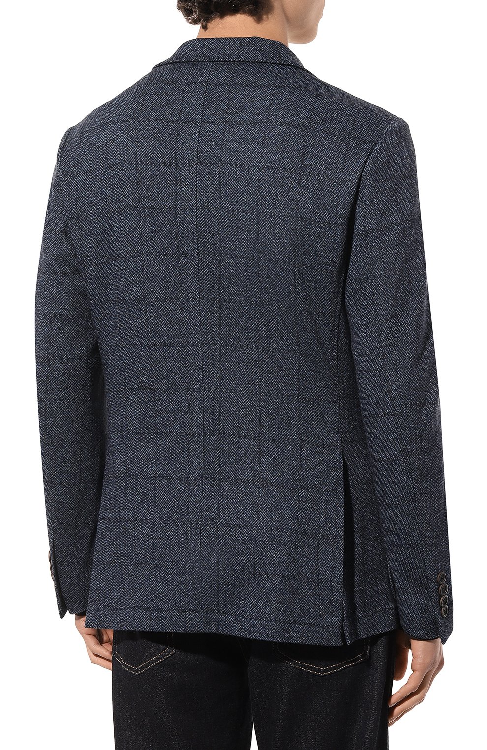 Пиджак из шерсти и хлопка CANALI темно-синего цвета по цене 117500 руб., арт. J0147/JJ02554, фото 4 Пиджак из шерсти и хлопка CANALI, арт. J0147/JJ02554, фото 4