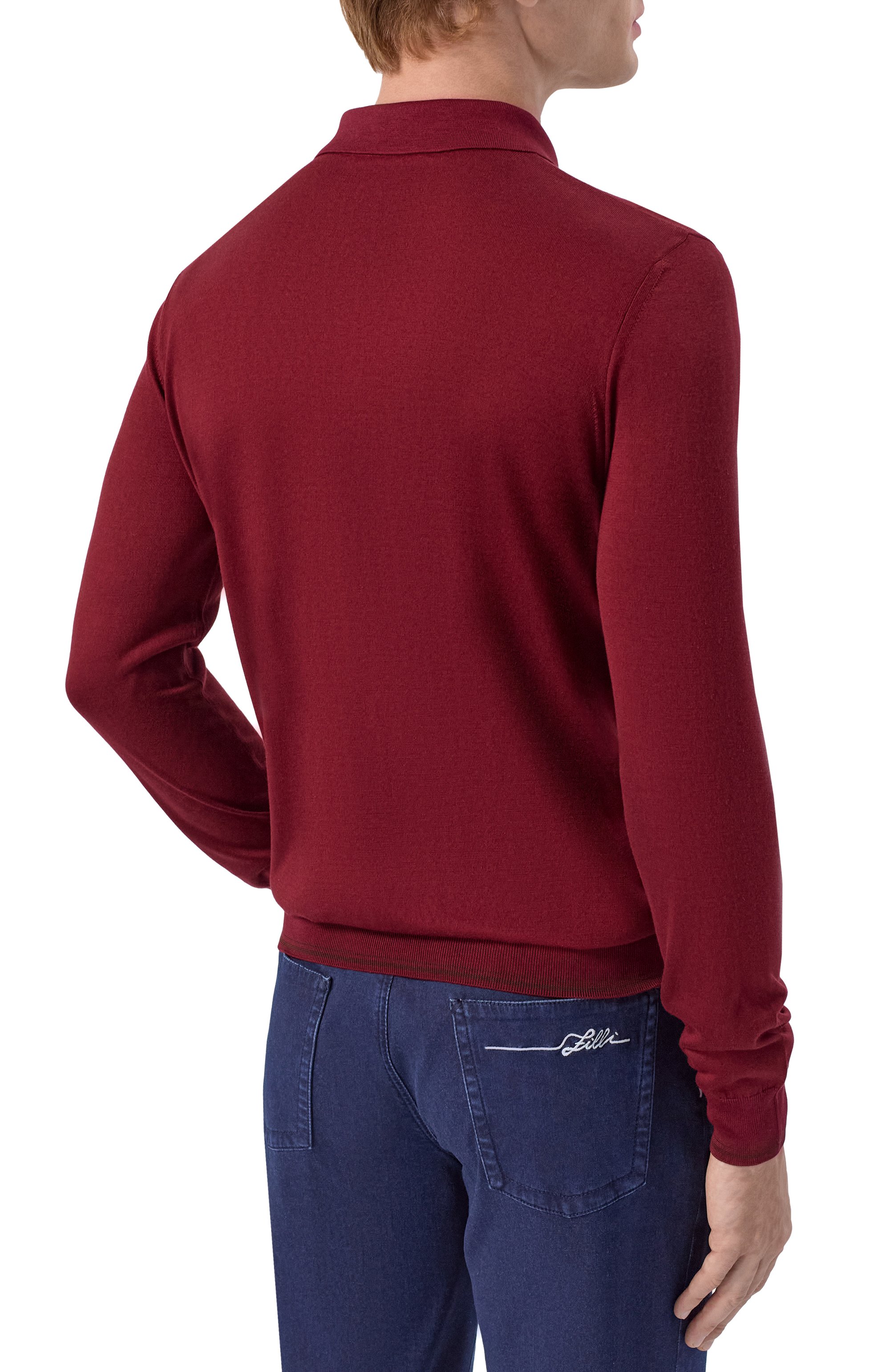 Шелковое поло с отделкой из кожи аллигатора ZILLI, арт. KZP001M0641VZARG0, фото 4