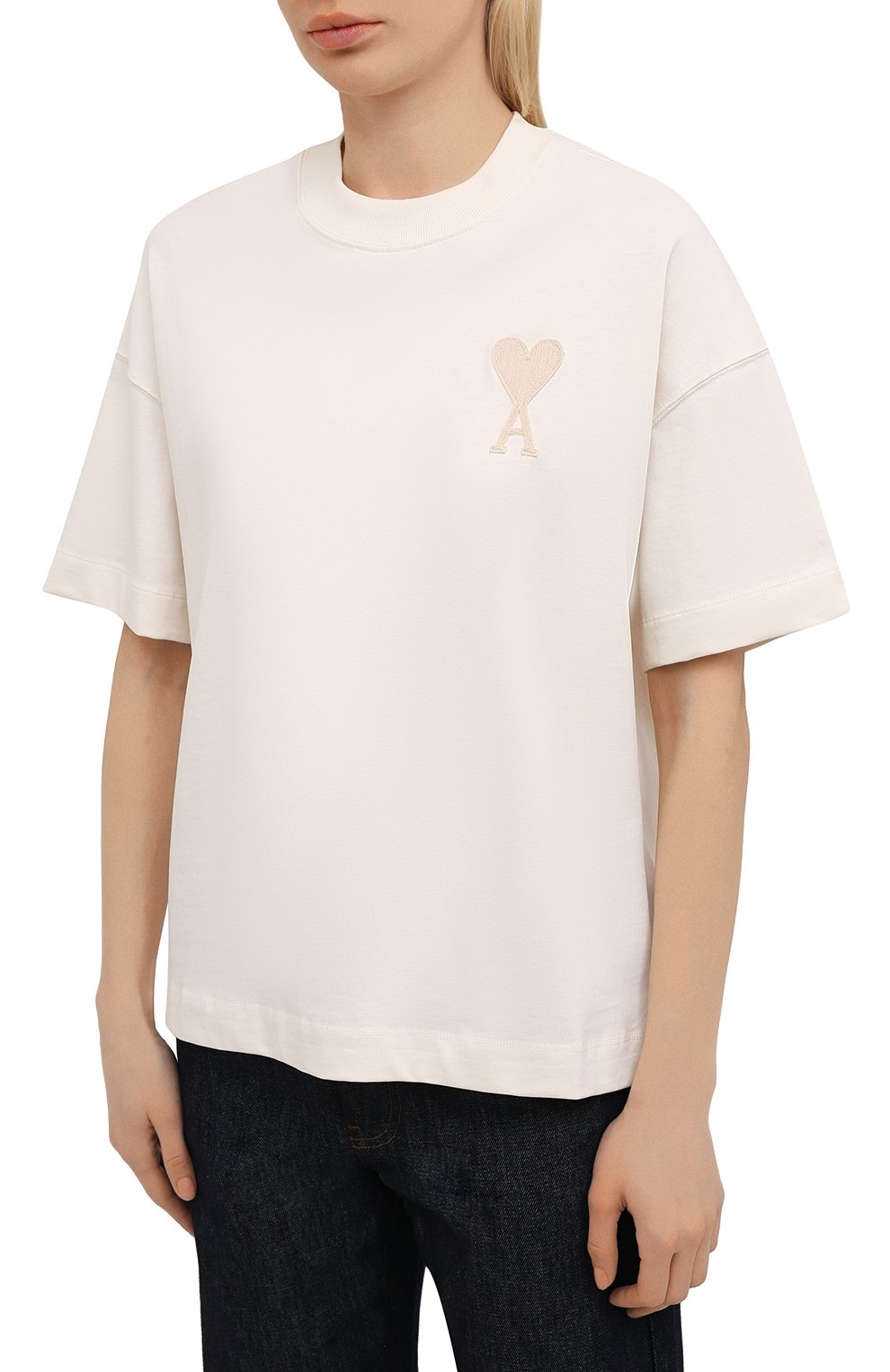 Хлопковая футболка AMI, арт. E21FJ128.726, фото 3