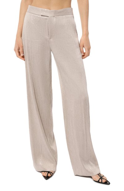 Брюки с отделкой пайетками BRUNELLO CUCINELLI, арт. MB951P8505, фото 3