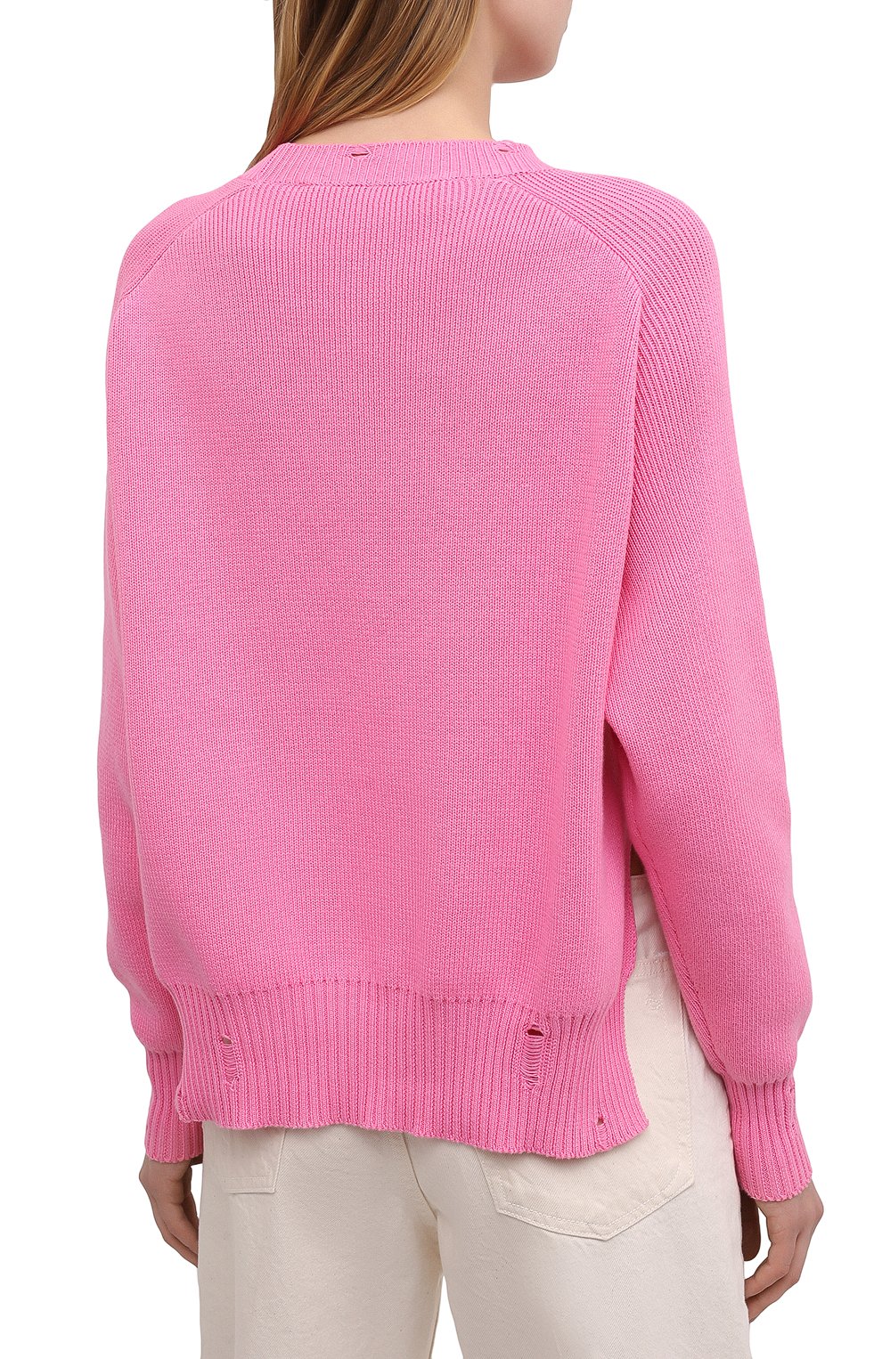 Хлопковый свитер GOLDEN GOOSE DELUXE BRAND розового цвета по цене 33050 руб., арт. GWP00765.P000432, фото 4 Хлопковый свитер GOLDEN GOOSE DELUXE BRAND, арт. GWP00765.P000432, фото 4