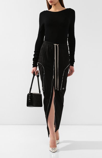 Шерстяной пуловер RICK OWENS черного цвета по цене 33600 руб., арт. RP20S1621/RIBM, фото 2 Шерстяной пуловер RICK OWENS, арт. RP20S1621/RIBM, фото 2