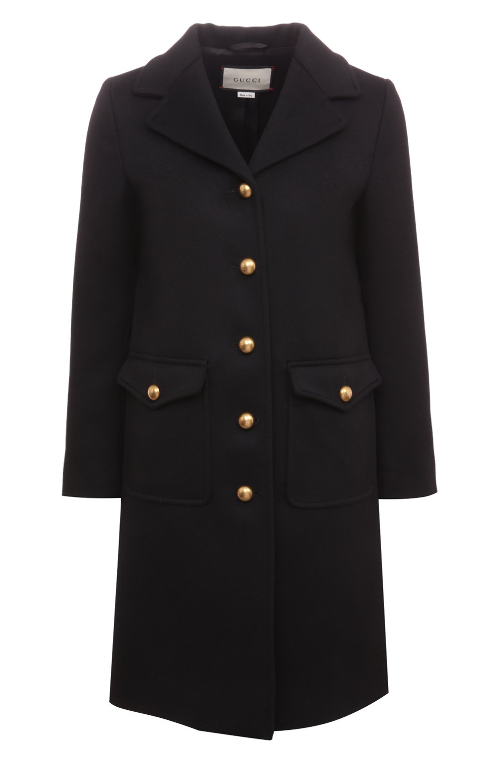 Шерстяное пальто GUCCI черного цвета по цене 285120 руб., арт. 494500 ZHW03, фото 1 Шерстяное пальто GUCCI, арт. 494500 ZHW03, фото 1