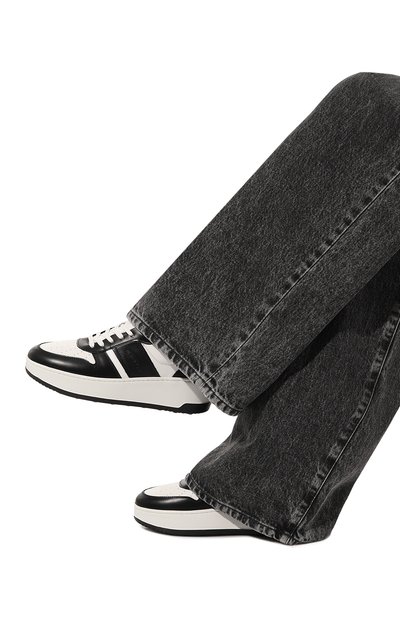 Кожаные кеды TOD’S черно-белого цвета по цене 72700 руб., арт. XXW88K0HP30/SRM, фото 3 Кожаные кеды TOD’S, арт. XXW88K0HP30/SRM, фото 3