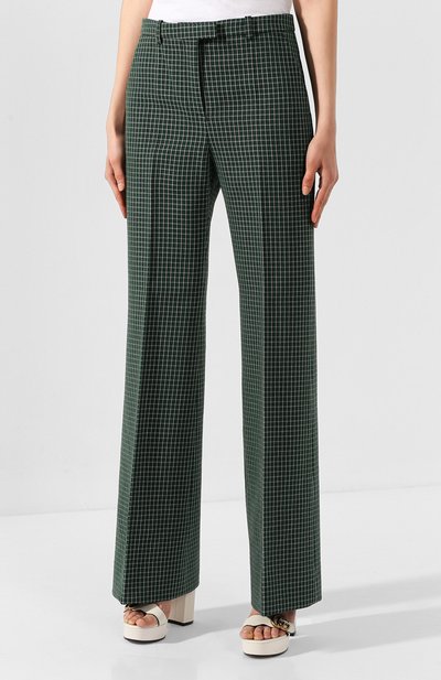 Шерстяные брюки GIVENCHY зеленого цвета по цене 76950 руб., арт. BW50EP12BD, фото 3 Шерстяные брюки GIVENCHY, арт. BW50EP12BD, фото 3