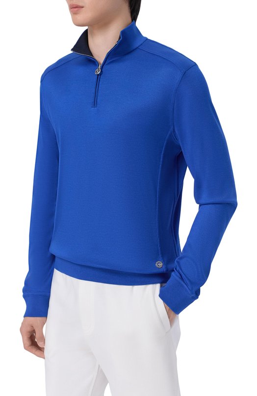 Шелковый джемпер Stefano Ricci K919511L01/R26190_001 Синий  K919511L01/R26190_001 Фото 3