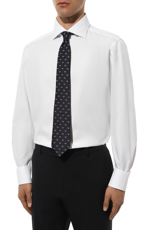 Хлопковая сорочка Zegna 703901A7/9MS0BA Белый  703901A7/9MS0BA Фото 3