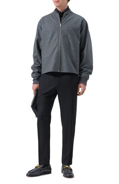 Мужские кожаные лоферы astaire BOTTEGA VENETA темно-синего цвета, арт. 796447 V4R30 | Фото 2 (Нос: Не проставлено; Материал сплава: Проставлено; Материал внешний: Натуральная кожа; Стили: Кэжуэл)