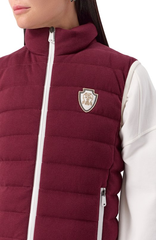 Пуховый жилет Brunello Cucinelli MG9277778 Бордовый  MG9277778 Фото 5