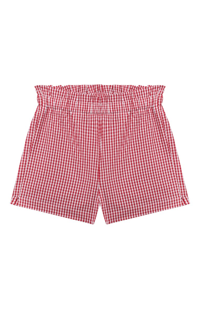 Детский костюм из топа и шорт IL GUFO к�расного цвета, арт. P24DP426C3148/10A-14A | Фото 5 (Рукава: Короткие; Материал внешний: Хлопок; Кросс-КТ: костюм; Ростовка одежда: 12 лет | 152 см, 9 лет | 134 см, 13 - 15 лет | 158 см)