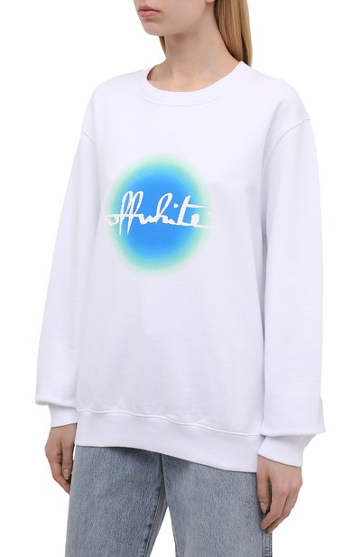 Хлопковый свитшот OFF-WHITE белого цвета по цене 53950 руб., арт. 0WBA055R21JER004, фото 3 Хлопковый свитшот OFF-WHITE, арт. 0WBA055R21JER004, фото 3
