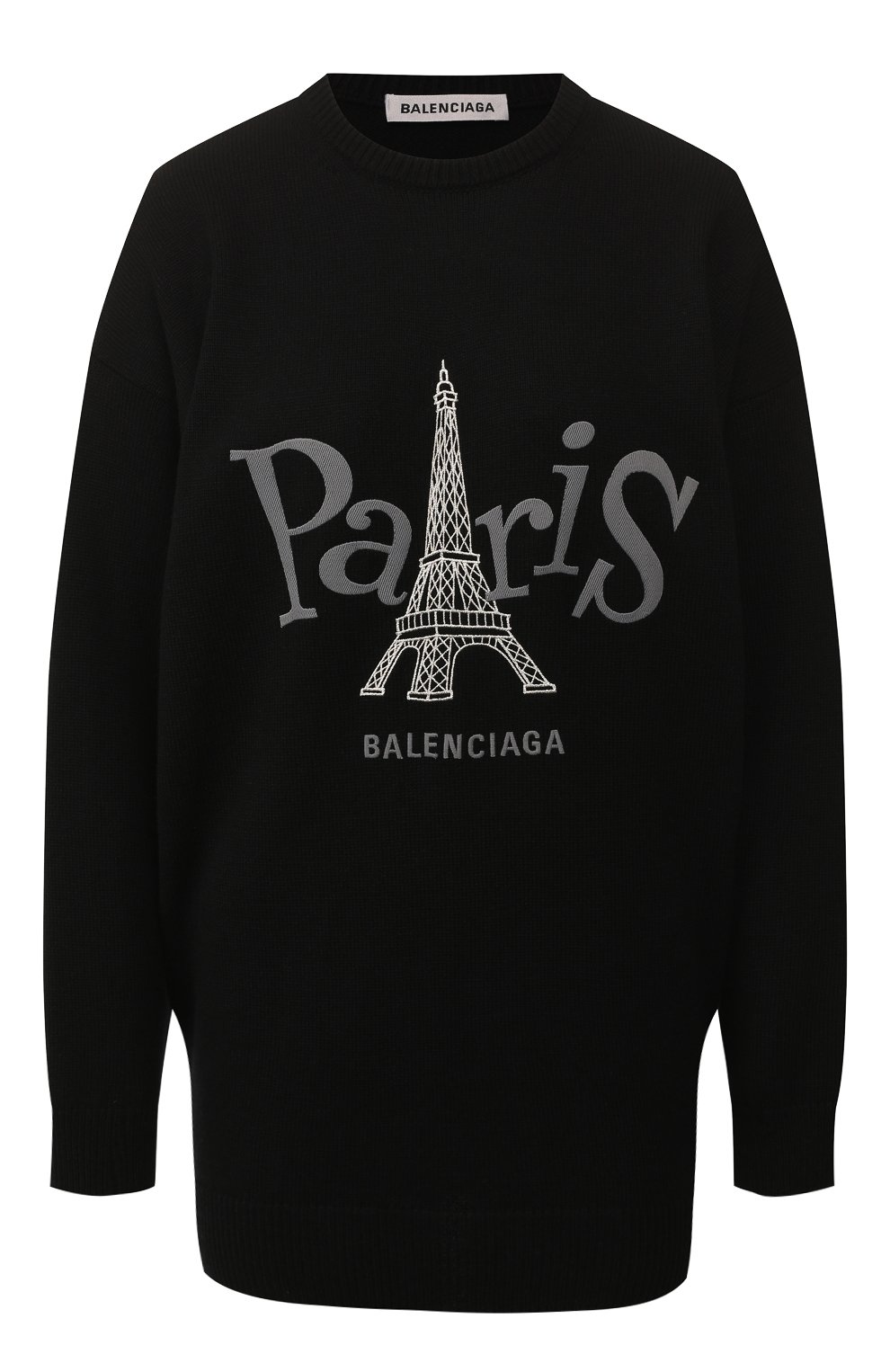 Кашемировый свитшот BALENCIAGA черного цвета по цене 86100 руб., арт. 595117/T4100, фото 1 Кашемировый свитшот BALENCIAGA, арт. 595117/T4100, фото 1
