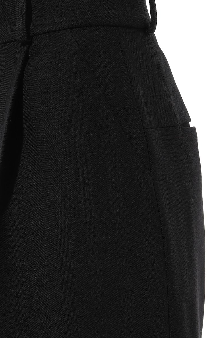 Женские брюки из шерсти и вискозы BORNE BOURGEOIS черного цвета, арт. SW-PN-BO-4023 | Фото 5 (Материал внешний: Шерсть; Длина (брюки, джинсы): Стандартные; Женское Кросс-КТ: Брюки-одежда; Силуэт Ж (брюки и джинсы): Прямые; Материал сплава: Проставлено; Стили: Классический; Случай: Формальный; Драгоценные камни: Проставлено)