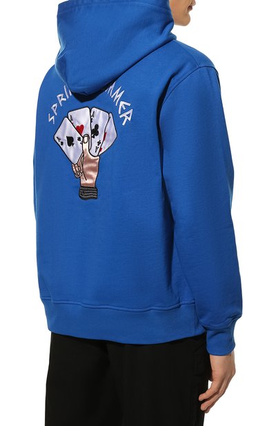 Хлопковое худи JUST DON синего цвета по цене 37950 руб., арт. 32JUSM32 226331, фото 4 Хлопковое худи JUST DON, арт. 32JUSM32 226331, фото 4