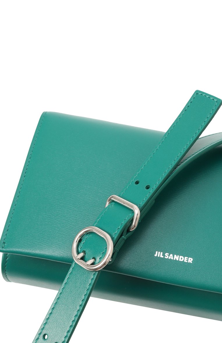 Женская сумка all-day JIL SANDER зеленого цвета, арт. J07ZH0012/P5355 | Фото 3 (Материал: Натуральная кожа; Размер: mini; Ремень/цепочка: На ремешке)