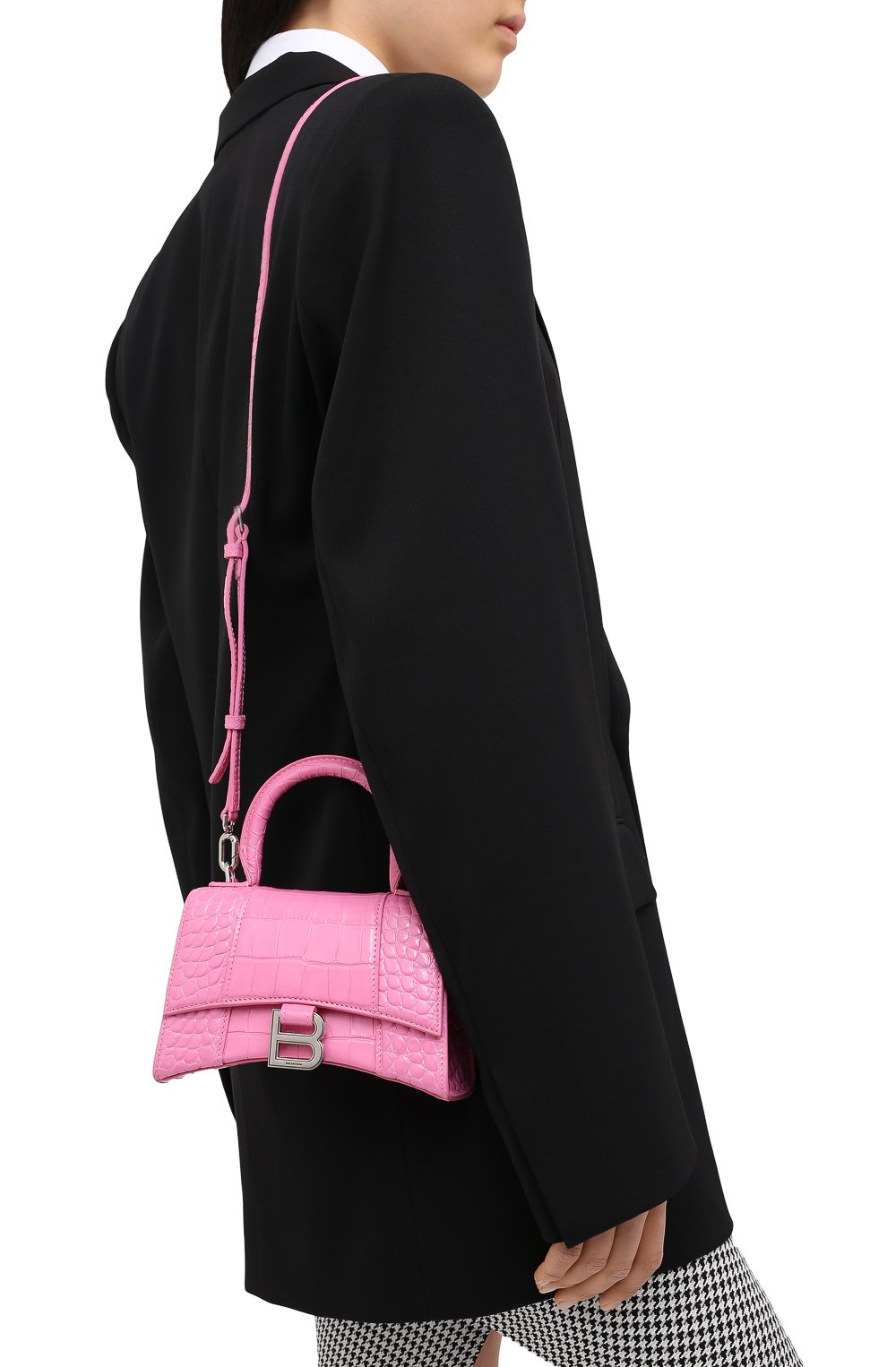 Сумка hourglass xs BALENCIAGA розового цвета по цене 263500 руб., арт. 592833/1LR6Y, фото 5 Сумка hourglass xs BALENCIAGA, арт. 592833/1LR6Y, фото 5