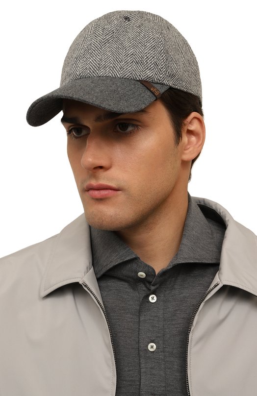 Бейсболка из шерсти и шелка Brunello Cucinelli MY4529939 Серый  MY4529939 Фото 2