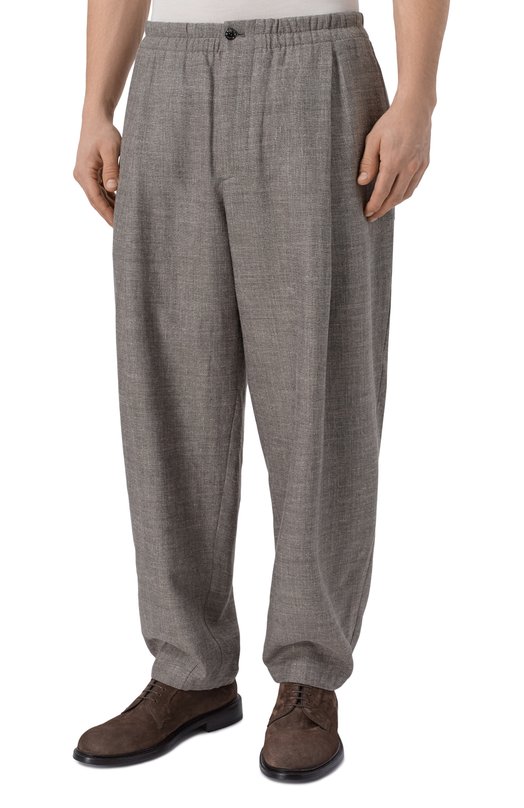 Брюки изо льна и шелка Giorgio Armani GM002253/TE20785 Коричневый  GM002253/TE20785 Фото 3