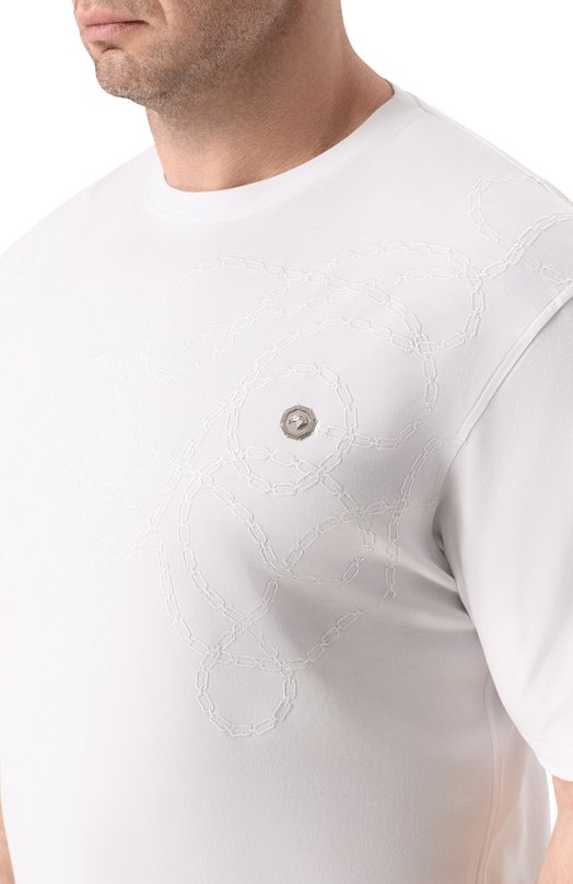 Хлопковая футболка Stefano Ricci MNH6105080/LUXT Белый  MNH6105080/LUXT Фото 5