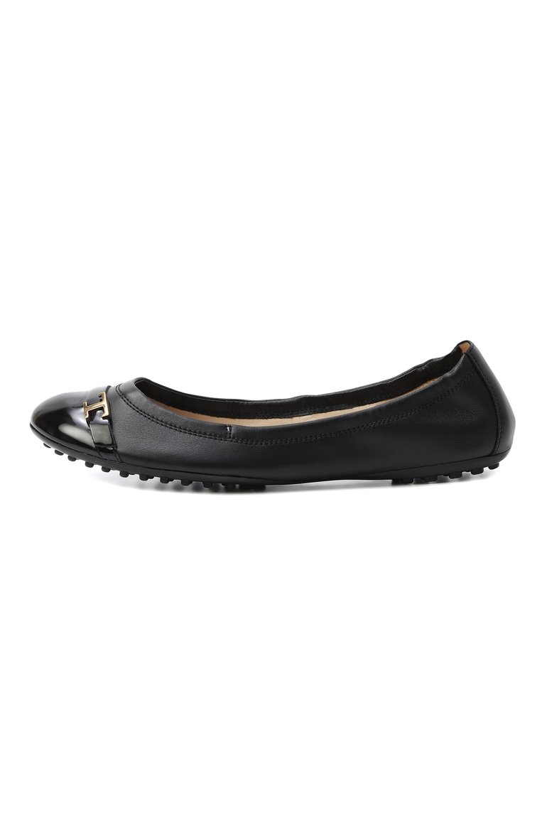 Женские кожаные балетки TOD’S черного цвета, арт. XXW0HI0IF20/TD8 | Фото 4 (Материал внешний: Натуральная кожа; Материал внутренний: Натуральная кожа; Подошва: Плоская)