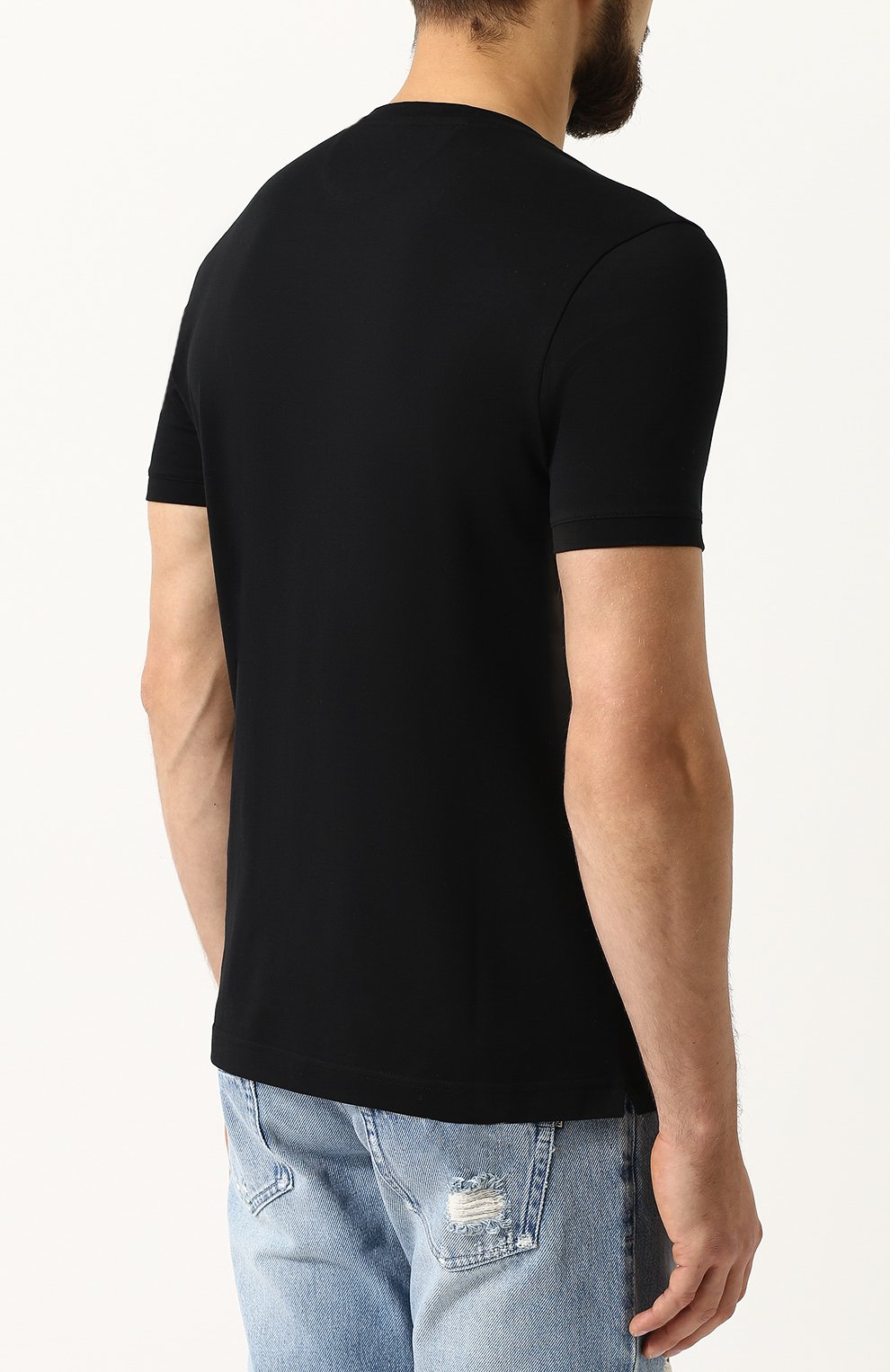 Хлопковая футболка с отделкой bag bugs FENDI, арт. FY0722 94T, фото 4