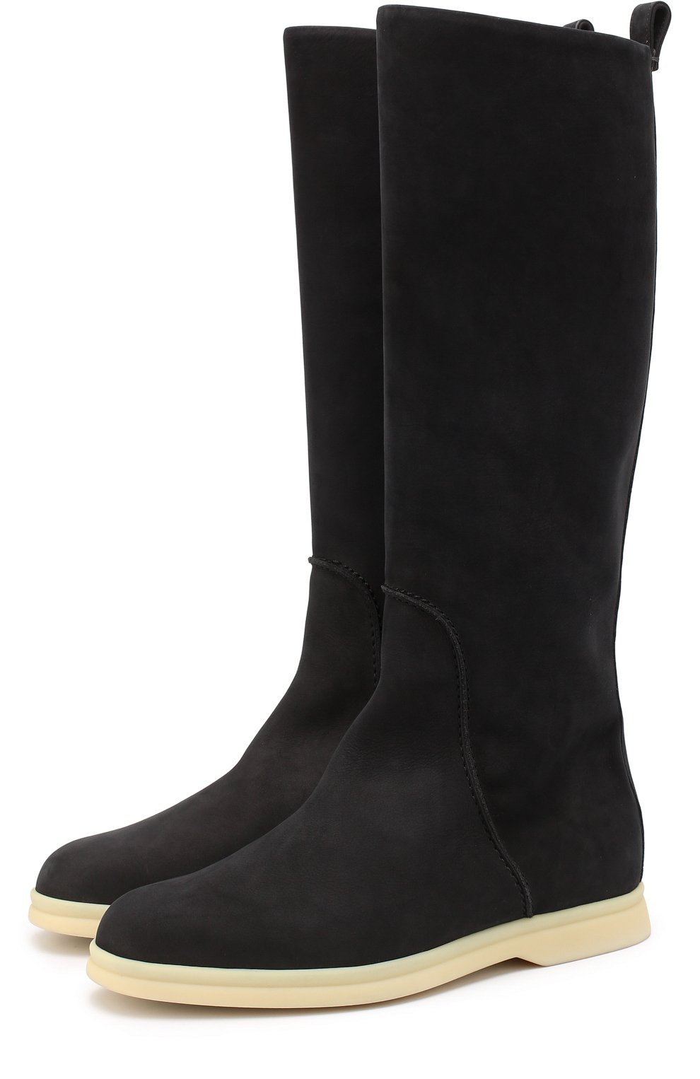 Сапоги из нубука на контрастной подошве LORO PIANA темно-серого цвета по цене 159000 руб., арт. FAG3617, фото 1 Сапоги из нубука на контрастной подошве LORO PIANA, арт. FAG3617, фото 1