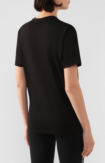 Хлопковая футболка CALVIN KLEIN черного цвета по цене 4600 руб., арт. QS6343E, фото 4 Хлопковая футболка CALVIN KLEIN, арт. QS6343E, фото 4
