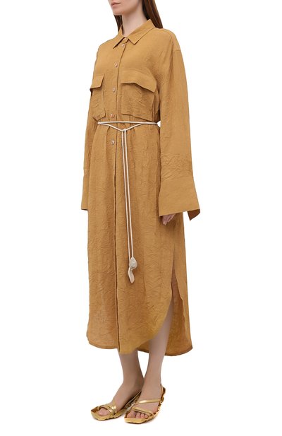 Платье из вискозы NANUSHKA, арт. FRUMA_CAMEL_CRINKLED FSC VISC0SE SHIRTING, фото 3