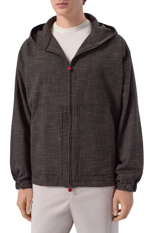 Куртка из шерсти и шелка Kiton UMC015K0629G Коричневый  UMC015K0629G Фото 3