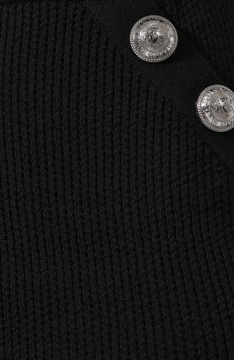 Шерстяная юбка BALMAIN черного цвета по цене 94750 руб., арт. SF24212/K488, фото 5 Шерстяная юбка BALMAIN, арт. SF24212/K488, фото 5
