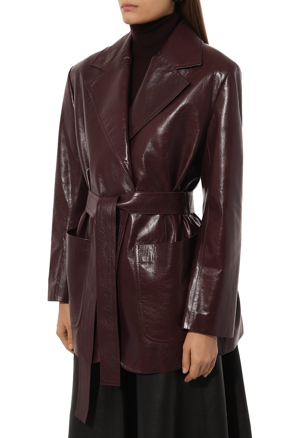 Кожаный жакет COLOR TEMPERATURE бордового цвета по цене 360000 руб., арт. К-16/581, фото 3 Кожаный жакет COLOR TEMPERATURE, арт. К-16/581, фото 3