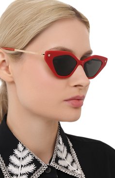 Женские солнцезащитные очки MYKITA красного цвета, арт. GAPI/801 | Фото 2 (Региональные ограничения белый список (Axapta Mercury): RU; Тип очков: С/з; Оптика Гендер: оптика-женское; Очки форма: Cat-eye)