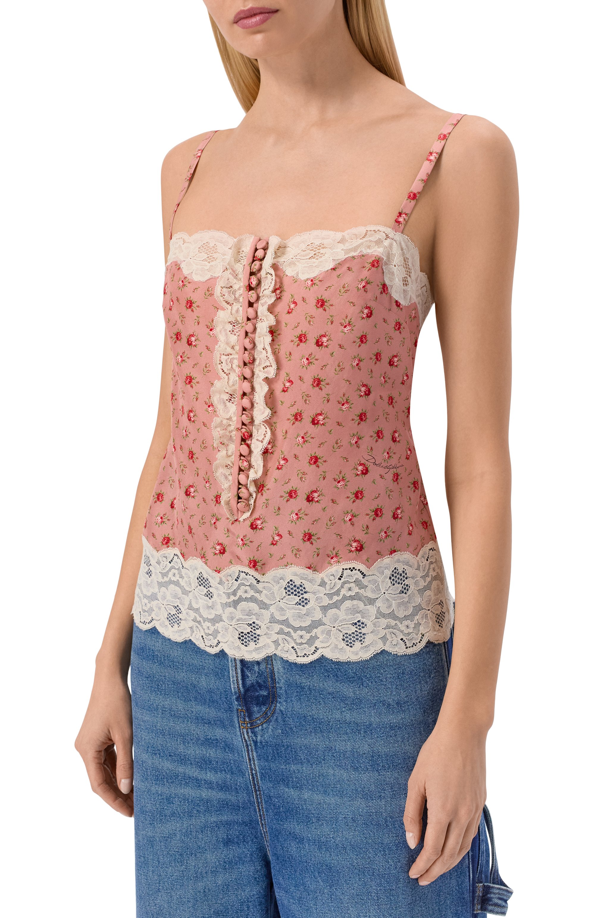 Топ из шелка и хлопка DOLCE & GABBANA, арт. F7BK5T/IS10J, фото 3