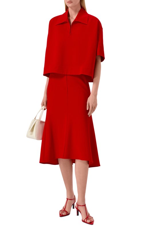 Кожаные босоножки Cage Jil Sander J15WL0062/P6519 Красный  J15WL0062/P6519 Фото 3