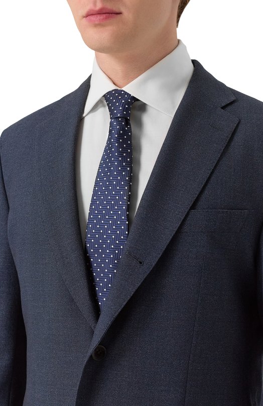 Шелковый галстук Giorgio Armani GM000800/TE16577 Синий  GM000800/TE16577 Фото 2