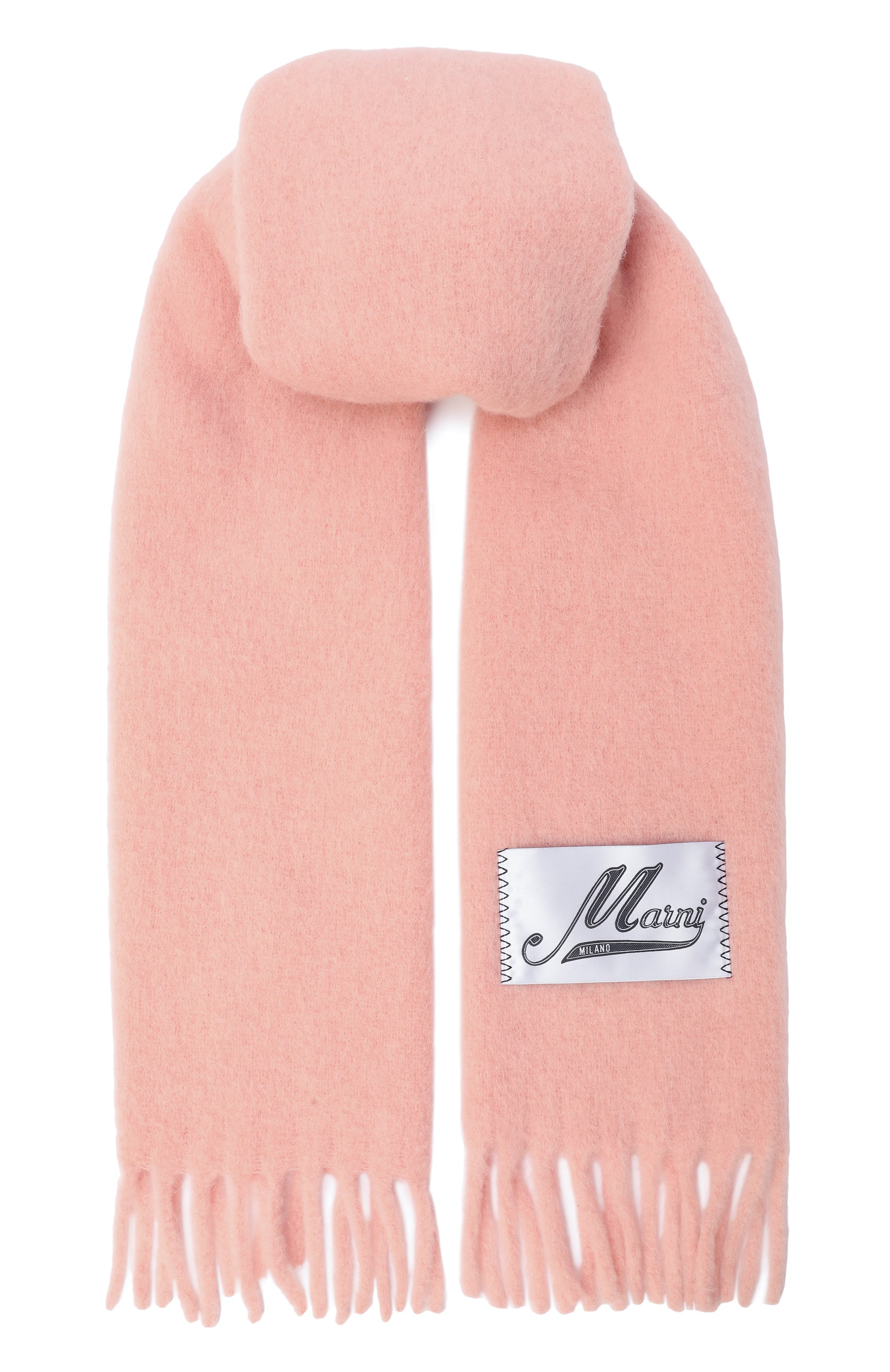 Шерстяной шарф MARNI розового цвета по цене 42450 руб., арт. SCMC0059Y0/UTW918, фото 1 Шерстяной шарф MARNI, арт. SCMC0059Y0/UTW918, фото 1