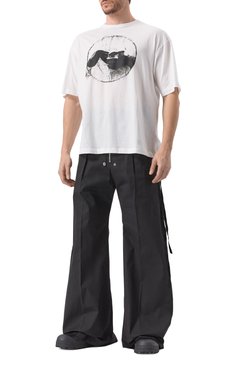 Мужские хлопковые брюки RICK OWENS черного цвета, арт. RU01E5366/TE | Фото 2 (Длина (брюки, джинсы): Стандартные; Случай: Повседневный; Стили: Гранж; Материал внешний: Хлопок)