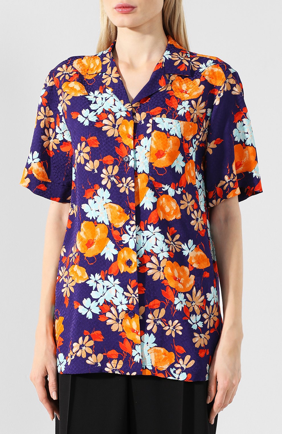 Блузка с принтом DRIES VAN NOTEN разноцветного цвета по цене 38100 руб., арт. 191-30761-7090, фото 3 Блузка с принтом DRIES VAN NOTEN, арт. 191-30761-7090, фото 3