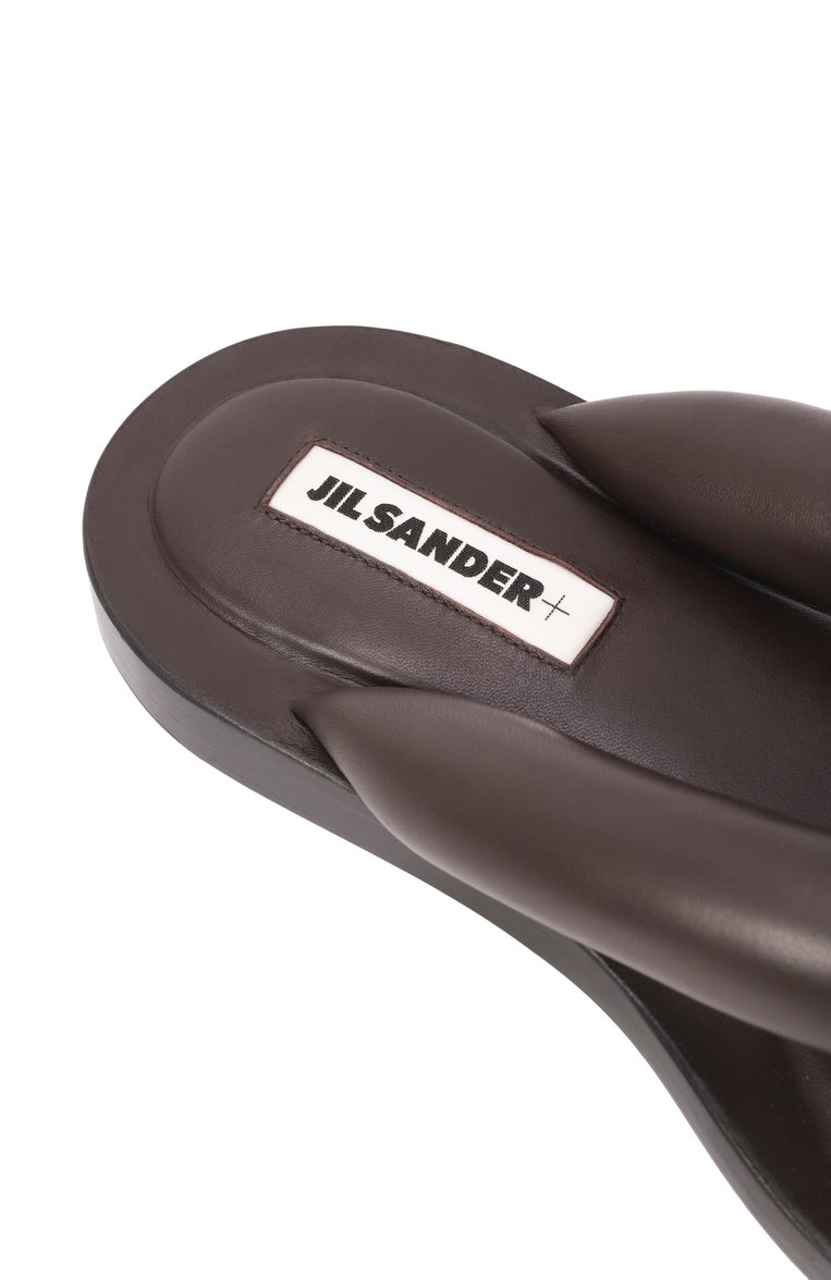 Женские кожаные шлепанцы JIL SANDER темно-коричневого цвета, арт. J44WX0014/P5810 | Фото 7 (Материал сплава: Проставлено; Материал внутренний: Натуральная кожа; Подошва: Платформа; Материал внешний: Натуральная кожа; Драгоценные камни: Проставлено)