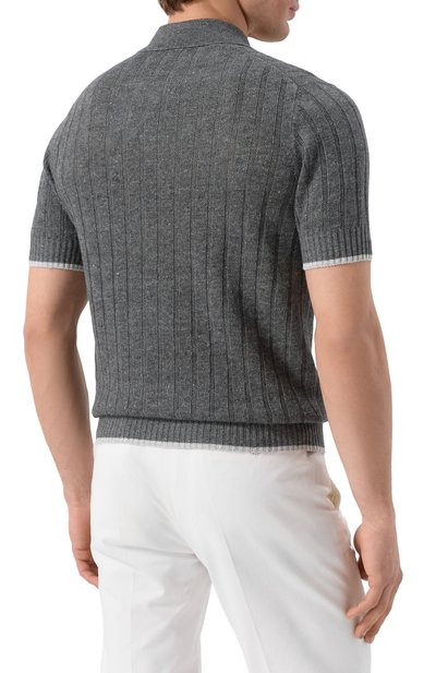 Поло изо льна и хлопка BRUNELLO CUCINELLI, арт. M2L707605, фото 4