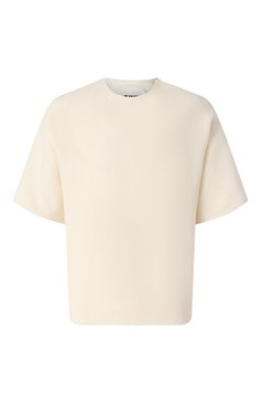 Мужская хлопковая футболка JIL SANDER кремового цвета, арт. J22GC0199/J20258 | Фото 1 (Рукава: 3/4; Длина (для топов): Стандартные; Принт: Без принта; Стили: Минимализм; Материал внешний: Хлопок, Синтетический материал; Мужское Кросс-КТ: Футболка-одежда; Кросс-КТ: Джерси; Автоматизация состава: Проставлено; Автоматизация ТО: Проставлено)