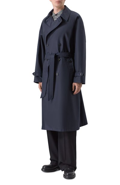 Шелковый плащ GIORGIO ARMANI темно-синего цвета по цене 686500 руб., арт. GM003081/TE20104, фото 3 Шелковый плащ GIORGIO ARMANI, арт. GM003081/TE20104, фото 3