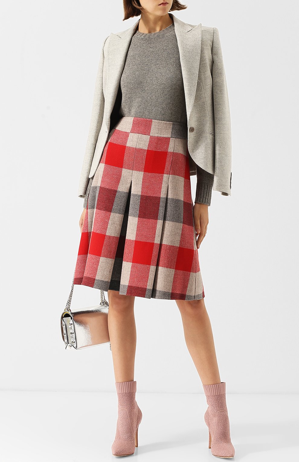 Юбка из смеси шерсти и кашемира в клетку BOTTEGA VENETA, арт. 518093/VEPQ0, фото 2