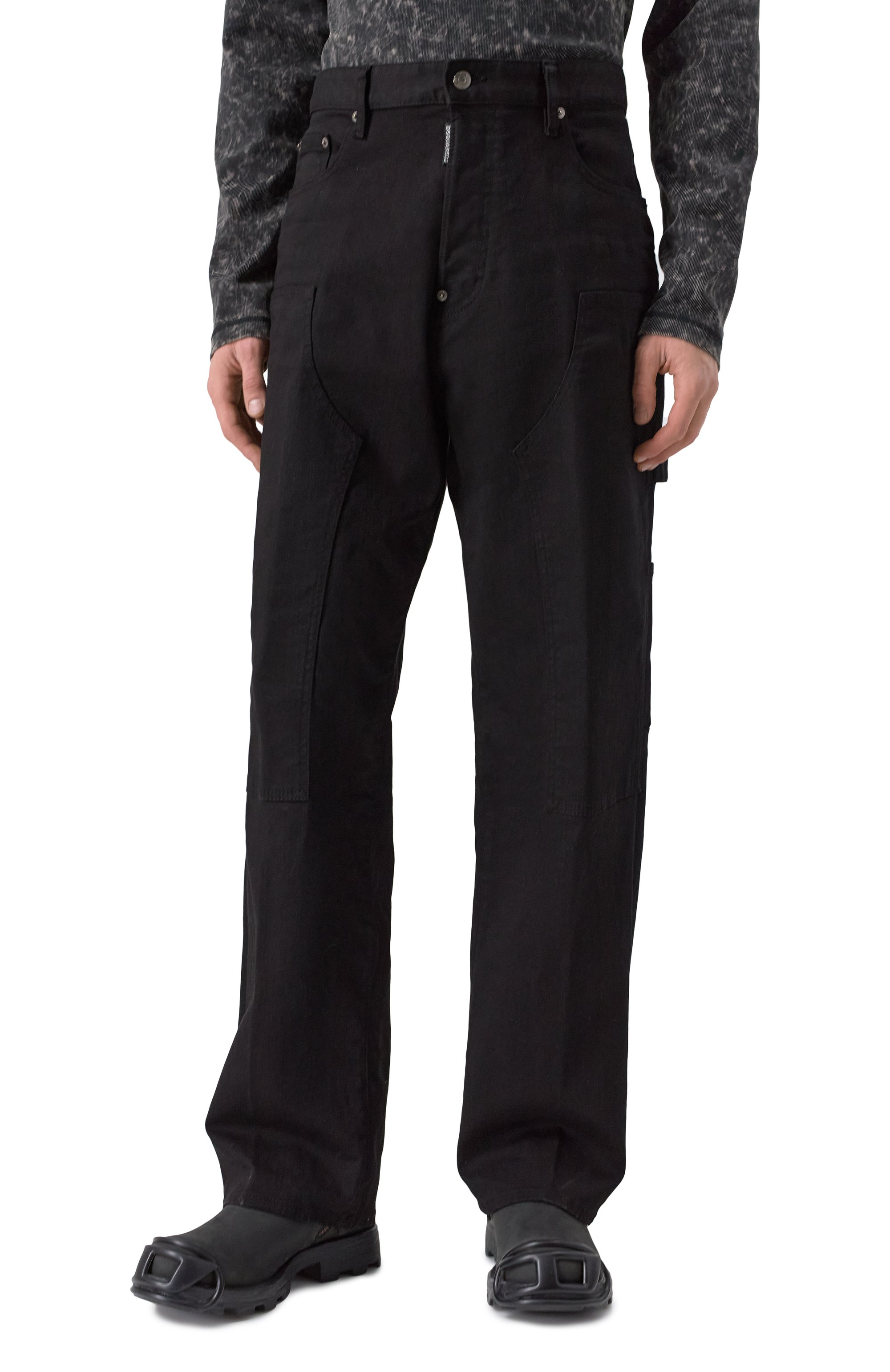 Джинсы loose carpenter DSQUARED2 черного цвета по цене 75450 руб., арт. S74LB1673/S39781, фото 3 Джинсы loose carpenter DSQUARED2, арт. S74LB1673/S39781, фото 3